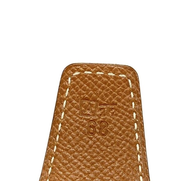HERMES H Belt Black Gold Leather Hardware Square A Belt